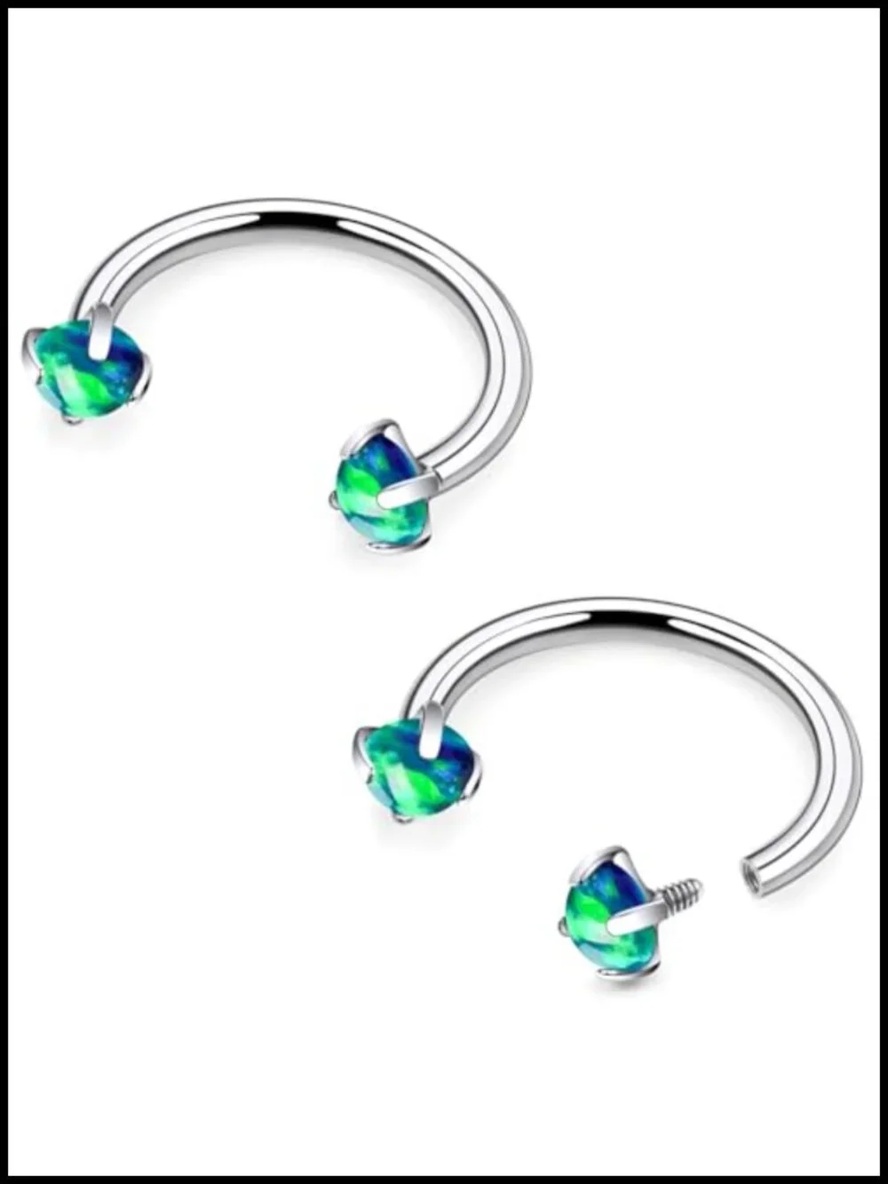 ASTM F136 Titanium 16G Internal Thread Septum Ring Horseshoe Circular Barbell